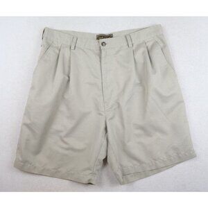 MARK ELLIOT - MEN'S PLEATED FRONT KHAKI SHORTS - SIZE 34